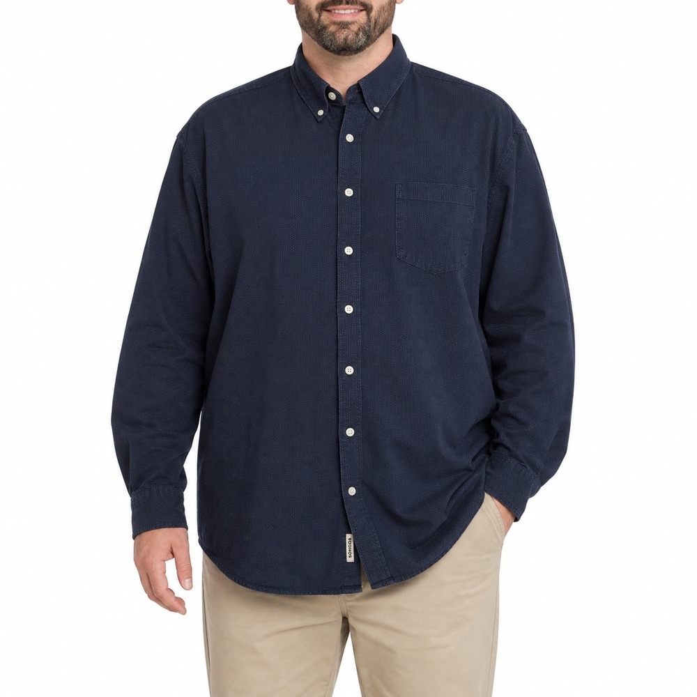 Sonoma Button Down Shirt Mens 3XL Tall Navy Blue Excellent Micro Dot Long Sleeve